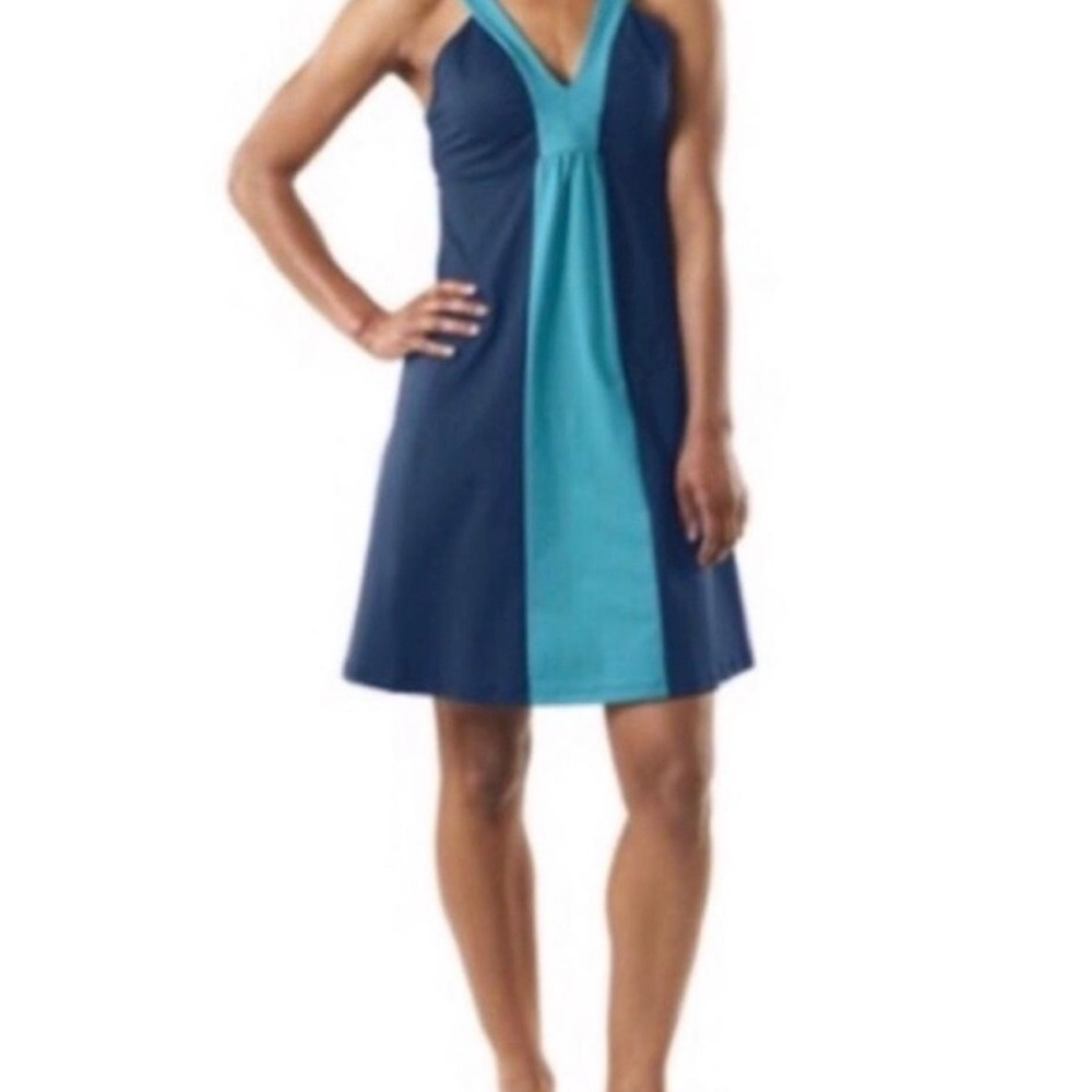 Patagonia medium Corrine Aqua and Navy dress